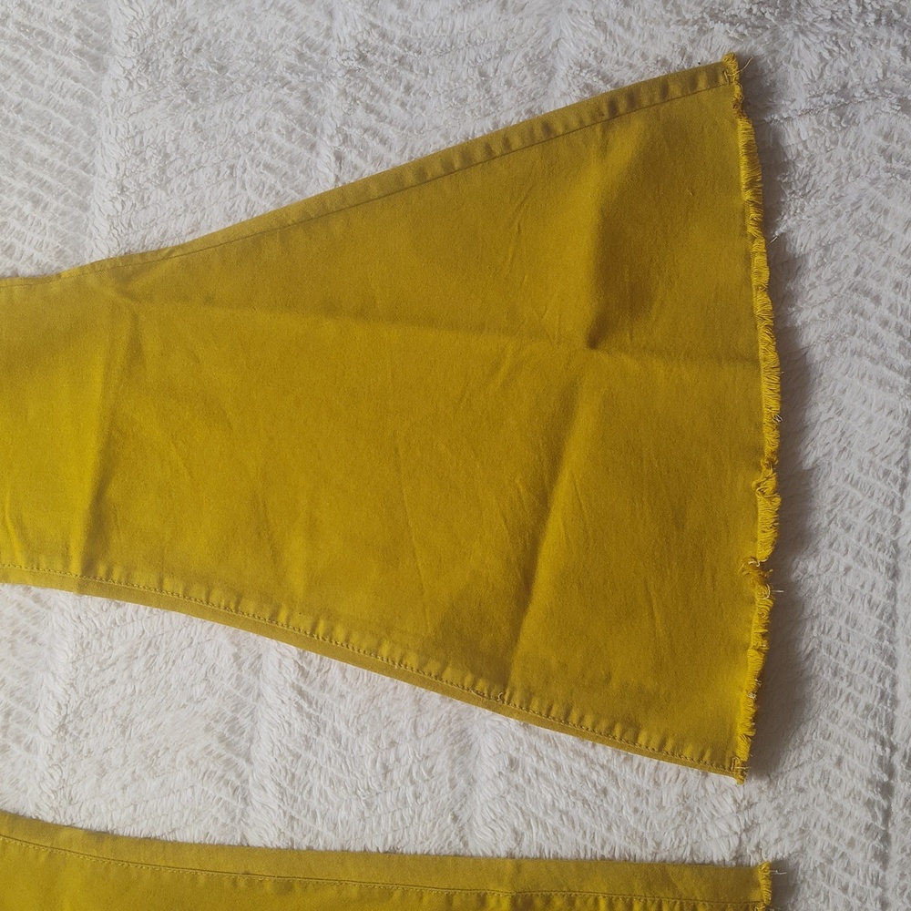 Home Folk Mustard Yellow Wide Flare Women's Pants Size 12 NWT Bell bottom - Picture 3 of 16